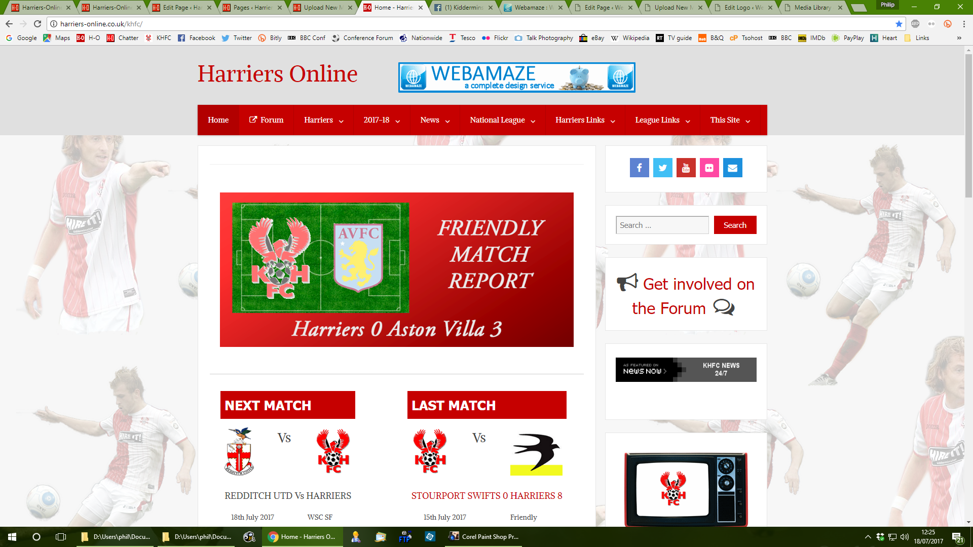 Harriers Online - This is my own long running website all about Kidderminster Harriers FC